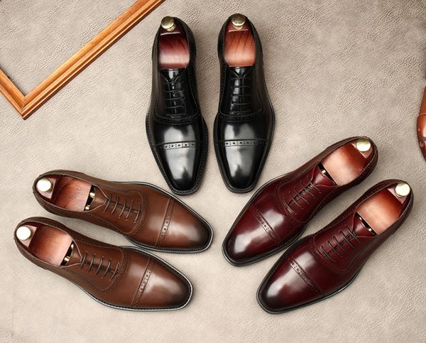 Genuine Leather Mens Fashion Dress Shoes Wedding Business Shoes Lace Up Men Formal Italian Black Coffee Color Party Oxford Shoe
Genuine Leather Mens Fashion Dress Shoes Wedding Business Shoes Lace Up Men Formal Italian Black Coffee Color Party Oxford Shoe
