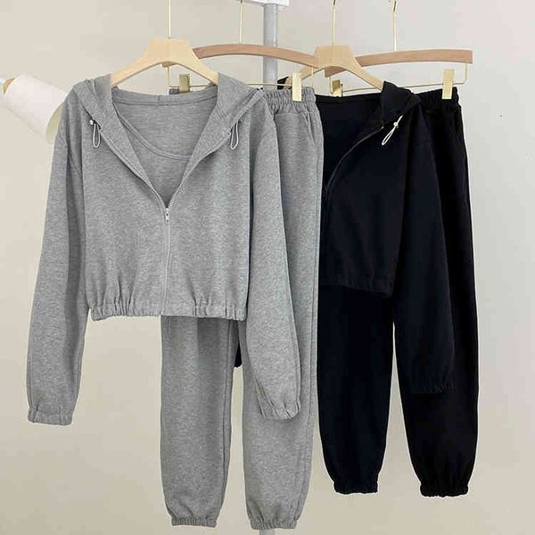 women's tracksuits casual sports suit women's thin style korean loose net red fashion western three-piece set 21b0, Gray
women's tracksuits casual sports suit women's thin style korean loose net red fashion western three-piece set 21b0, Gray