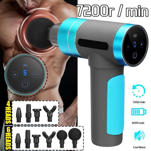massage gun 7200r / min 6000 mah therapy 5 speeds muscle massager relief pain machine body relaxation with 6 heads
massage gun 7200r / min 6000 mah therapy 5 speeds muscle massager relief pain machine body relaxation with 6 heads