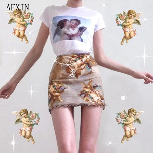 harajuku angel cupid print skirt kawaii summer mesh patchwork double layer cute saia women elastic high waist pencil skirts, Black
harajuku angel cupid print skirt kawaii summer mesh patchwork double layer cute saia women elastic high waist pencil skirts, Black
