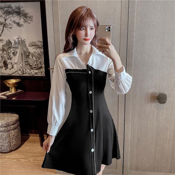casual dresses coigarsam women korean dress one piece winter 2022 office lady fashion patchwork zipper black robe, Black;gray
casual dresses coigarsam women korean dress one piece winter 2022 office lady fashion patchwork zipper black robe, Black;gray