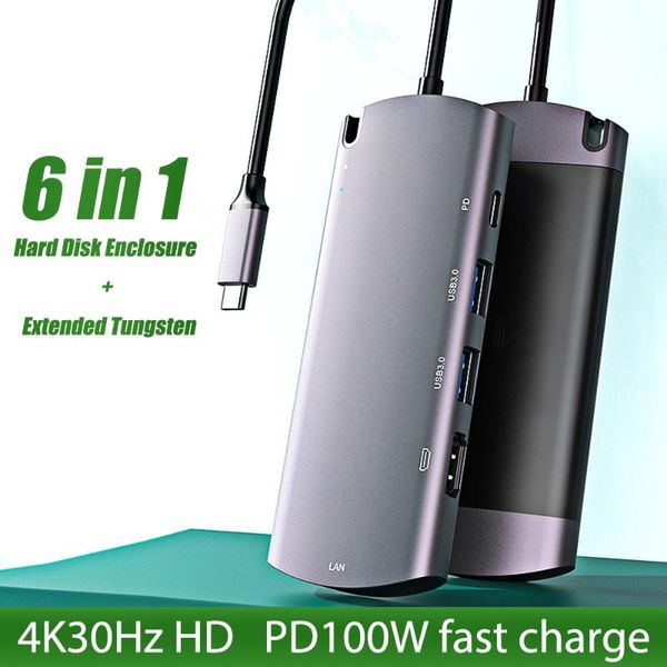 hubs 6 in 1 m.2 hard drive disk box dual usb 3.0 docking station metal external hdd enclosure pd fast charge type-c hub
hubs 6 in 1 m.2 hard drive disk box dual usb 3.0 docking station metal external hdd enclosure pd fast charge type-c hub