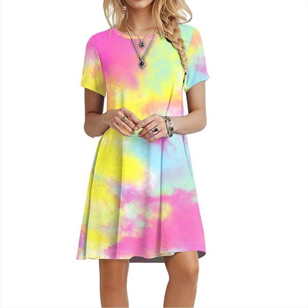 tie dye short sleeve women dress round neck casual summer loose mini korte mouw jurk fashion style, Black;gray
tie dye short sleeve women dress round neck casual summer loose mini korte mouw jurk fashion style, Black;gray
