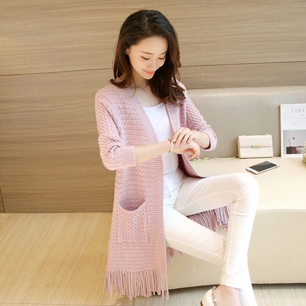 summer and autumn new women's mid-length tassel sweater women's jacket korean loose knit sweater women's cardigan cardigans 2, White;black
summer and autumn new women's mid-length tassel sweater women's jacket korean loose knit sweater women's cardigan cardigans 2, White;black