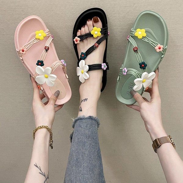 summer slides small daisies thick bottom drag outer wear non-slip leisure beach shoes large size low (1cm-3cm) solid slipper slippers, Black
summer slides small daisies thick bottom drag outer wear non-slip leisure beach shoes large size low (1cm-3cm) solid slipper slippers, Black
