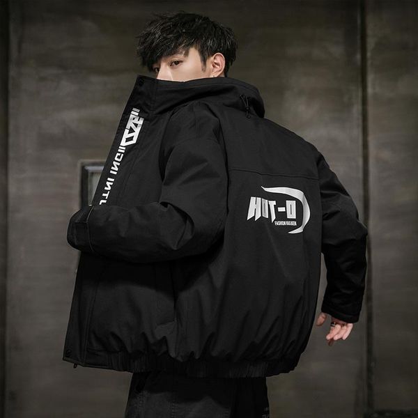 men's down & parkas 2021 padded jacket male korean version trend plus size handsome autumn and winter tooling thick cotton coat, Black
men's down & parkas 2021 padded jacket male korean version trend plus size handsome autumn and winter tooling thick cotton coat, Black
