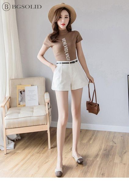 women's shorts spring 2021 korean simple high-waist -give girdle, White;black
women's shorts spring 2021 korean simple high-waist -give girdle, White;black