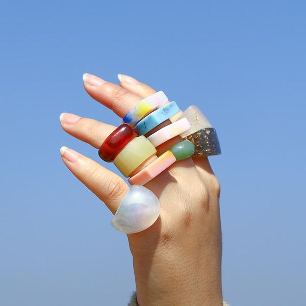 cluster rings 2021 summer 2pcs/set eco-friendly water-resistant cuban chain geometric beads acrylic for lady colorful ring, Golden;silver
cluster rings 2021 summer 2pcs/set eco-friendly water-resistant cuban chain geometric beads acrylic for lady colorful ring, Golden;silver