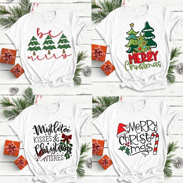 women's t-shirt fashion christmas printed women tree ladies large size soft modal female clothes, White
women's t-shirt fashion christmas printed women tree ladies large size soft modal female clothes, White