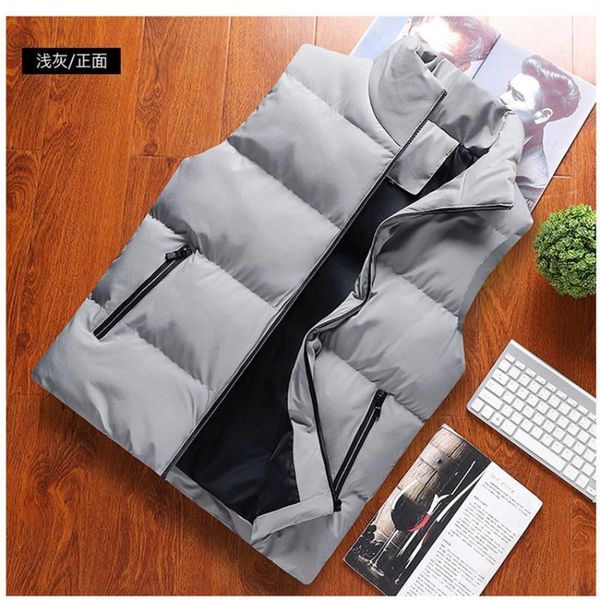 men's vests 20 autmumn winter fashion big size man short sleeveless jacket men black thicked cotton vest slim warm down jackets 1244, Black;white
men's vests 20 autmumn winter fashion big size man short sleeveless jacket men black thicked cotton vest slim warm down jackets 1244, Black;white