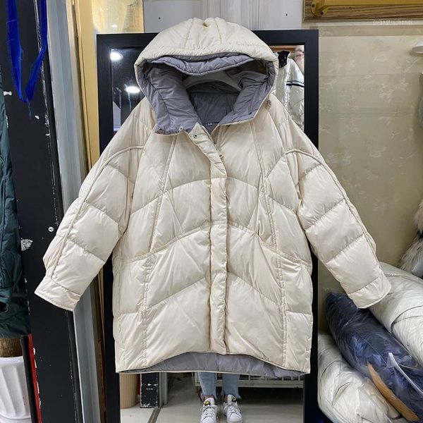 women's down & parkas 2021 winter women 90% white duck coat female medium loose windproof thick warm hooded snow outwear, Black
women's down & parkas 2021 winter women 90% white duck coat female medium loose windproof thick warm hooded snow outwear, Black
