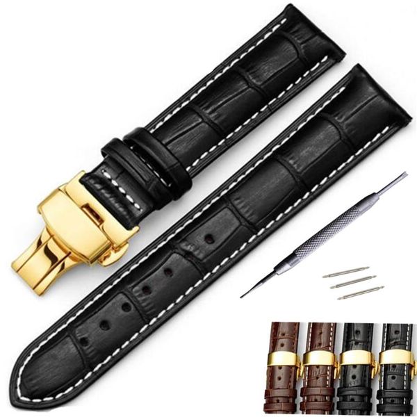 watch bands genuine leather watchband with butterfly gold buckle clasp croco grain bracelet for sized in 16 18 19 20 21 22 24 mm, Black;brown
watch bands genuine leather watchband with butterfly gold buckle clasp croco grain bracelet for sized in 16 18 19 20 21 22 24 mm, Black;brown