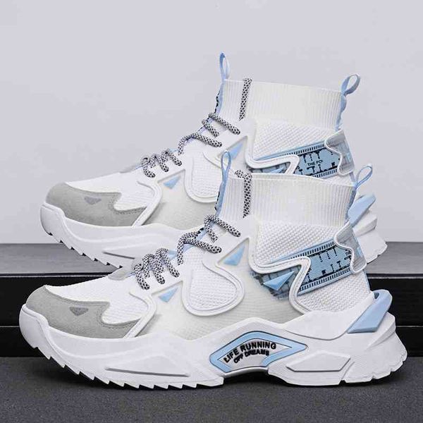 2021 spring flying woven casual socks student fashion sports running men's korean version trend high dad shoes, Black
2021 spring flying woven casual socks student fashion sports running men's korean version trend high dad shoes, Black