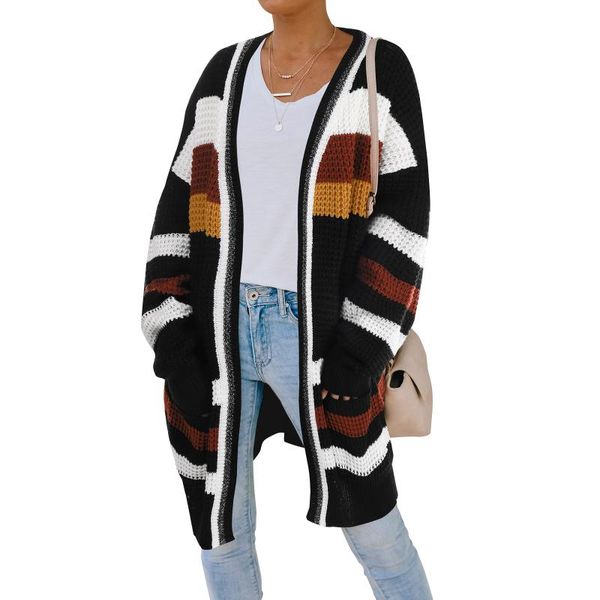 women's knits & tees 6 styles women stripe printed patchwork knitted long sleeves loose cardigan coat fashion sweaters outerwear size s, White
women's knits & tees 6 styles women stripe printed patchwork knitted long sleeves loose cardigan coat fashion sweaters outerwear size s, White