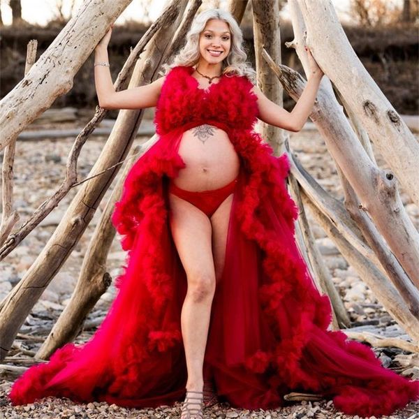 women's red prom dresses lady baby shower gowns bathrobe ruffled maternity p shoot dress backless, Black
women's red prom dresses lady baby shower gowns bathrobe ruffled maternity p shoot dress backless, Black