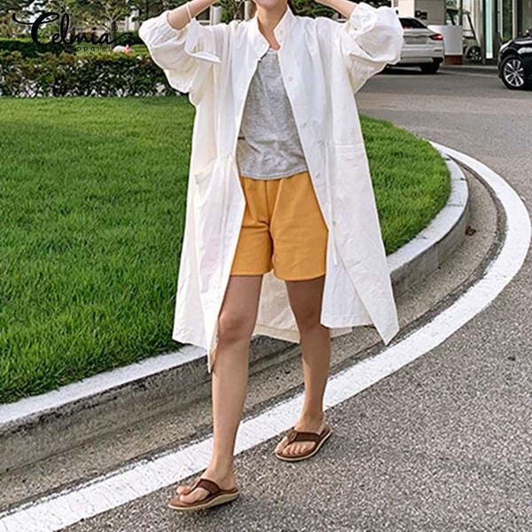 women's trench coats women lightweigt long casual sleeve overshirt 2021 celmia drawstring solid button autumn pockets windbreaker femme, Tan;black
women's trench coats women lightweigt long casual sleeve overshirt 2021 celmia drawstring solid button autumn pockets windbreaker femme, Tan;black