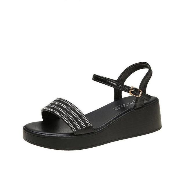 mature classic women's sandals color matching uppers fashionable all-match open-toed slope heels 2021 dress shoes, Black
mature classic women's sandals color matching uppers fashionable all-match open-toed slope heels 2021 dress shoes, Black