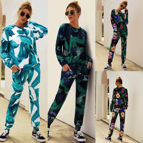 two piece dress 3 color women autumn winter clothes suit floral printing sleepwear round neck home-life casual pajamas set, White
two piece dress 3 color women autumn winter clothes suit floral printing sleepwear round neck home-life casual pajamas set, White