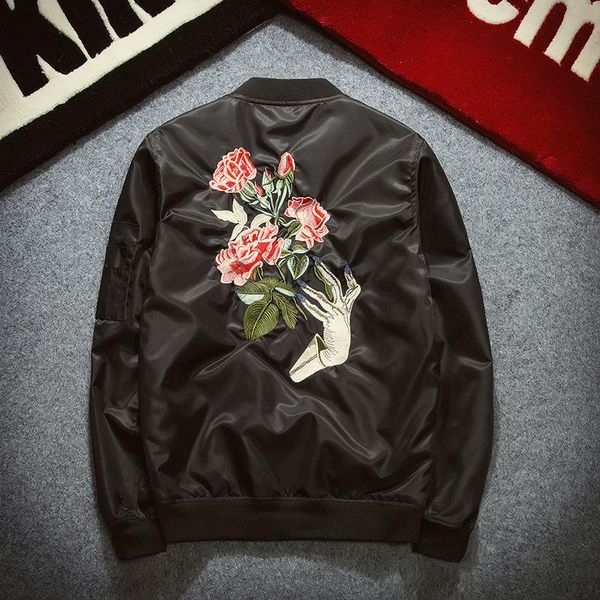 men's jackets 2021 autumn fashion mens thicken bomber jacket solid flower rose embroidery cotton padded, Black;brown
men's jackets 2021 autumn fashion mens thicken bomber jacket solid flower rose embroidery cotton padded, Black;brown