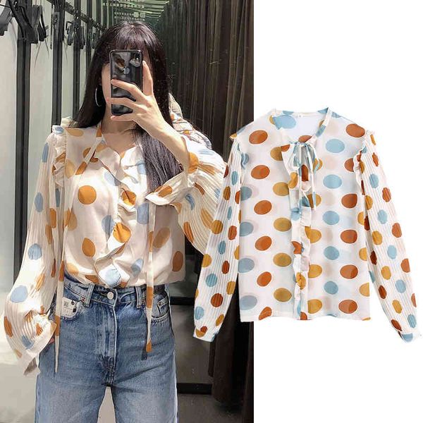 women's blouses & shirts new fashion women polka dot print chiffon shirt turn down collar long sleeve chiffon shirt casual loose t, White
women's blouses & shirts new fashion women polka dot print chiffon shirt turn down collar long sleeve chiffon shirt casual loose t, White
