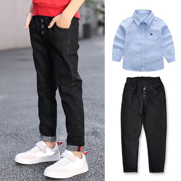 kids shirt clothes sets causal jeans suits 4-11 years 2pcs boys long sleeves shirts clothing outfit child spring wear, White
kids shirt clothes sets causal jeans suits 4-11 years 2pcs boys long sleeves shirts clothing outfit child spring wear, White