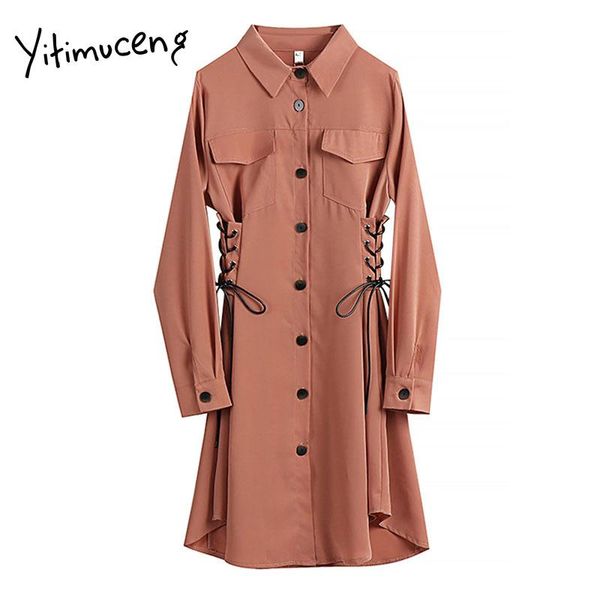 yitimuceng sashes button sweet dresses women a-line solid spring 2021 single breasted long sleeve high waist clothes office lady casual, Black;gray
yitimuceng sashes button sweet dresses women a-line solid spring 2021 single breasted long sleeve high waist clothes office lady casual, Black;gray