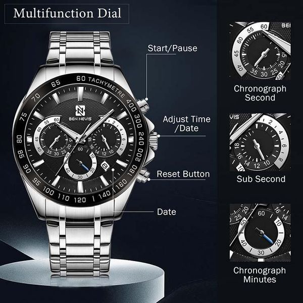 wristwatches ben nevis 2021 business mens watches quartz military watch men chronograph clock relogio masculino gifts, Slivery;brown
wristwatches ben nevis 2021 business mens watches quartz military watch men chronograph clock relogio masculino gifts, Slivery;brown