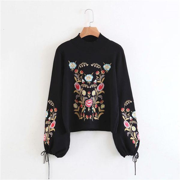 women's knits & tees women fashion flower embroidery autumn black pullover elegant lady long sleeve lace up knitted sweaters, White
women's knits & tees women fashion flower embroidery autumn black pullover elegant lady long sleeve lace up knitted sweaters, White