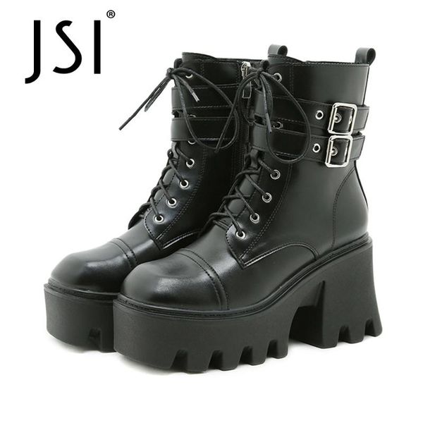 boots jsi ankle women punk style metal chunky heels all-match shoes buckle flat platform trend lady motorcycle vo635, Black
boots jsi ankle women punk style metal chunky heels all-match shoes buckle flat platform trend lady motorcycle vo635, Black