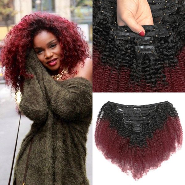 brazilian afro kinky curly clip in human hair extensions burgundy 1b 99j ombre color clips ins 8pcs set, Black;brown
brazilian afro kinky curly clip in human hair extensions burgundy 1b 99j ombre color clips ins 8pcs set, Black;brown