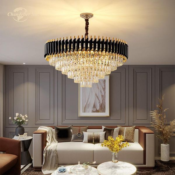 chandeliers luxury led lighting postmodern crystal metal black gold round lights lustre bedroom living room fixture
chandeliers luxury led lighting postmodern crystal metal black gold round lights lustre bedroom living room fixture
