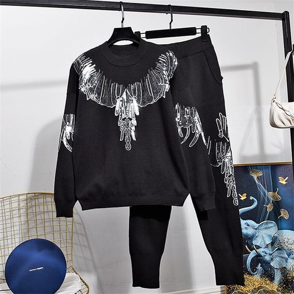 pant fashion women sets black knitted sweater long pencil pants two piece set casual sequins tracksuits female knitting suit outfits, White
pant fashion women sets black knitted sweater long pencil pants two piece set casual sequins tracksuits female knitting suit outfits, White