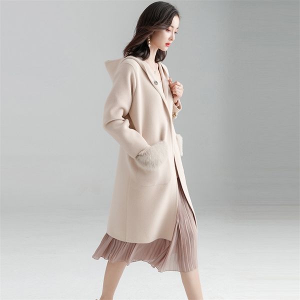 fishion office lady hooded long woolen winter coats women covered button wool coat and jacket loose pockets solid ladies 211020, Black
fishion office lady hooded long woolen winter coats women covered button wool coat and jacket loose pockets solid ladies 211020, Black