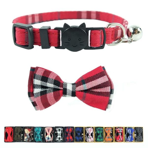 cat collars & leads xpangle plaid collar breakaway with bells bow tie quick release safety buckle for puppies accessories 17-28cm
cat collars & leads xpangle plaid collar breakaway with bells bow tie quick release safety buckle for puppies accessories 17-28cm