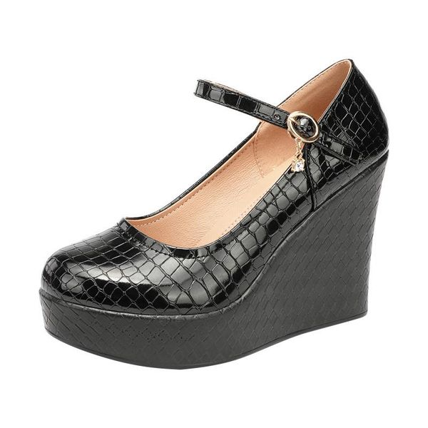 dress shoes plus small size 32-43 patent leather platform wedges for women 2021 spring high heels mary janes ladies pumps office, Black
dress shoes plus small size 32-43 patent leather platform wedges for women 2021 spring high heels mary janes ladies pumps office, Black