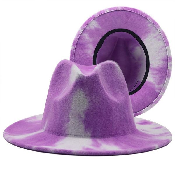tie dye felt fedora hat women men wide brim hats man woman jazz panama cap mens caps trilby lovers couple fashion accessories 2021 5colors, Blue;gray
tie dye felt fedora hat women men wide brim hats man woman jazz panama cap mens caps trilby lovers couple fashion accessories 2021 5colors, Blue;gray