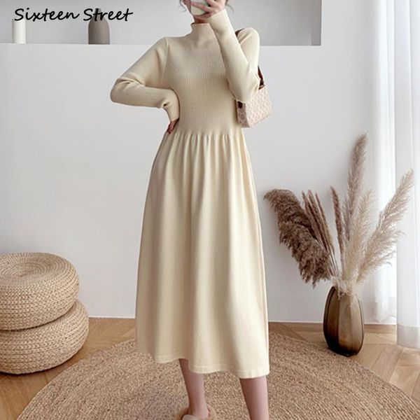 casual dresses half high collar knitted dress woman apricot elegant autumn winter 2021 sweater long vestido female soft warm knitwear, Black;gray
casual dresses half high collar knitted dress woman apricot elegant autumn winter 2021 sweater long vestido female soft warm knitwear, Black;gray