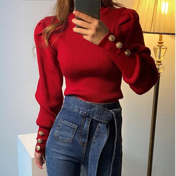 fashion o neck elastic womens sweaters female pullover lantern sleeve buttons women jumpers knit winter clothes pull femme, White;black
fashion o neck elastic womens sweaters female pullover lantern sleeve buttons women jumpers knit winter clothes pull femme, White;black