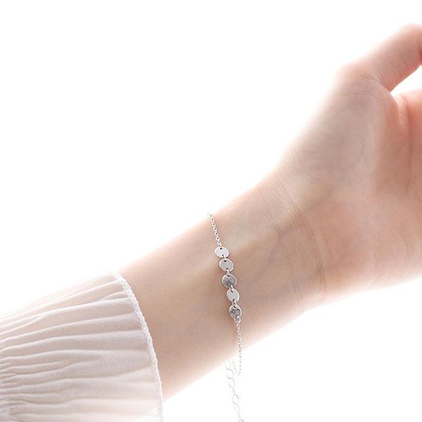 charm bracelets silver simple small round bracelet 925 geometry anti allergy for women fashion jewelry gift, Golden;silver
charm bracelets silver simple small round bracelet 925 geometry anti allergy for women fashion jewelry gift, Golden;silver