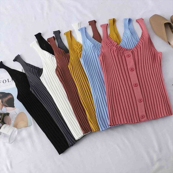 knitted buttons u womens tanks neck sleeveless short vest solid strap casual t shirt, White
knitted buttons u womens tanks neck sleeveless short vest solid strap casual t shirt, White