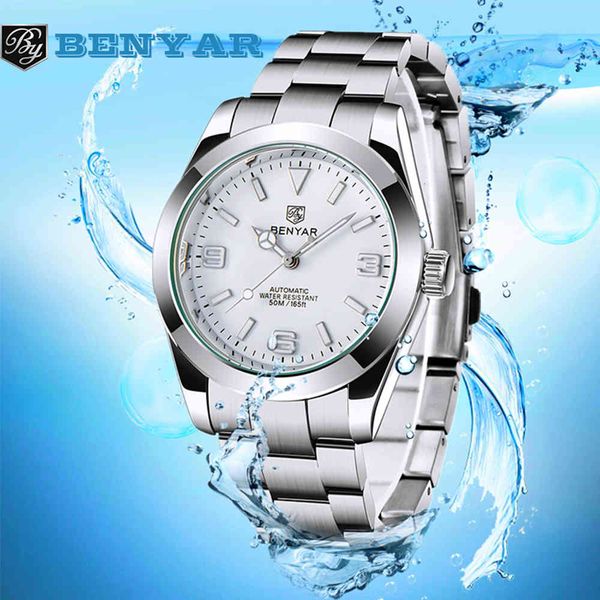 2021 benyar new sports men mechanical watches stainless steel automatic brand waterproof for men relogio, Slivery;brown
2021 benyar new sports men mechanical watches stainless steel automatic brand waterproof for men relogio, Slivery;brown