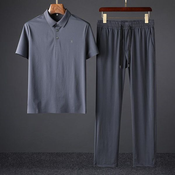 men's tracksuits 2021 silky short sleeve luxury business leisure temperament lapel shirt trend, Gray
men's tracksuits 2021 silky short sleeve luxury business leisure temperament lapel shirt trend, Gray