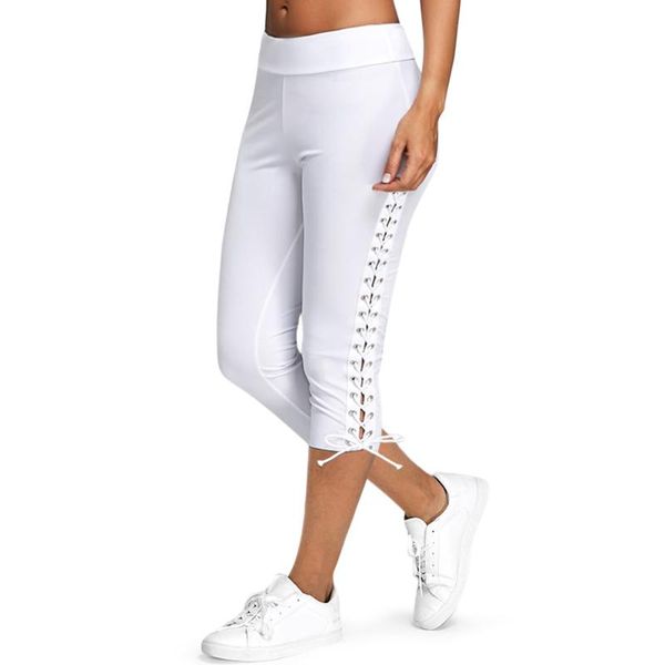 lace up capri leggings plus size casual high waist women side bandage mid-calf bottoms trouser solid black women's
lace up capri leggings plus size casual high waist women side bandage mid-calf bottoms trouser solid black women's