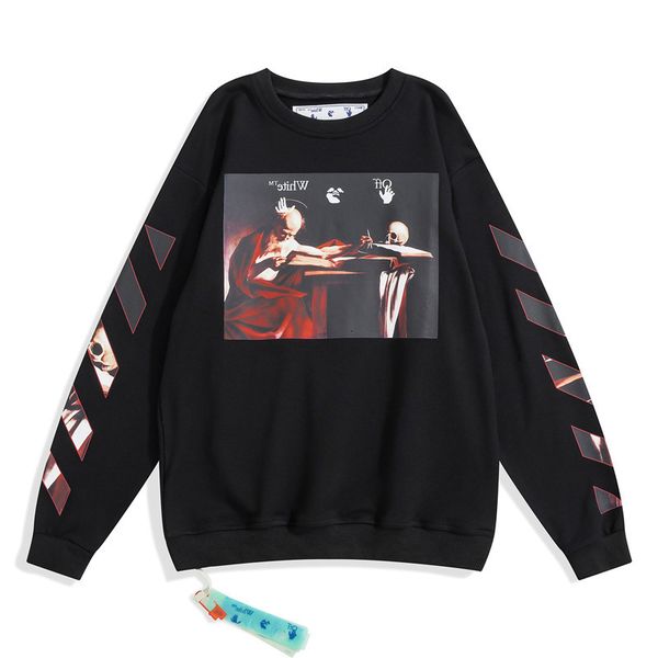 off religious skeleton oil chaopai painting arrow printed sweater ow loose round neck men and women lovers bottomed shirt, Black
off religious skeleton oil chaopai painting arrow printed sweater ow loose round neck men and women lovers bottomed shirt, Black