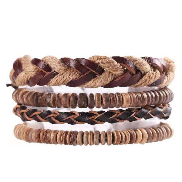 beaded, strands 1pcs men's retro style leather woven bracelet coconut shell beads multilayer wide wrap jewelry ethnic tribal wristbands, Black
beaded, strands 1pcs men's retro style leather woven bracelet coconut shell beads multilayer wide wrap jewelry ethnic tribal wristbands, Black
