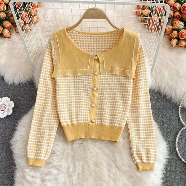 women's sweaters knitted woman crop women causal sweater pullover plaid sweet long sleeve elegant outwear, White;black
women's sweaters knitted woman crop women causal sweater pullover plaid sweet long sleeve elegant outwear, White;black