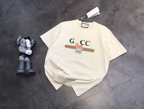 luxury design summer fashion gu + teddy bear t-shirt with threaded crew neck, loose and comfortable, White
luxury design summer fashion gu + teddy bear t-shirt with threaded crew neck, loose and comfortable, White