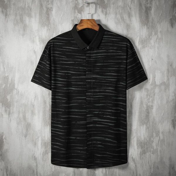 men's dress shirts summer fattening plus size fashion casual printing short sleeve shirt, White;black
men's dress shirts summer fattening plus size fashion casual printing short sleeve shirt, White;black