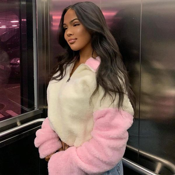 turtleneck sweatshirts 2021 winter women loose fashion fleece panelled zip up coats long sleeve pullover lady costume pink women's hoo, Black
turtleneck sweatshirts 2021 winter women loose fashion fleece panelled zip up coats long sleeve pullover lady costume pink women's hoo, Black