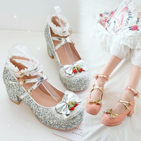 us4-11 womens mary jane bowknot strawberry sequins bling lace lolita block high heel pumps shoes belt sweet plus size new 2021, Black
us4-11 womens mary jane bowknot strawberry sequins bling lace lolita block high heel pumps shoes belt sweet plus size new 2021, Black
